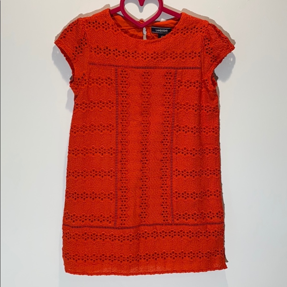 Lands End Crochet Dress Girls size 12